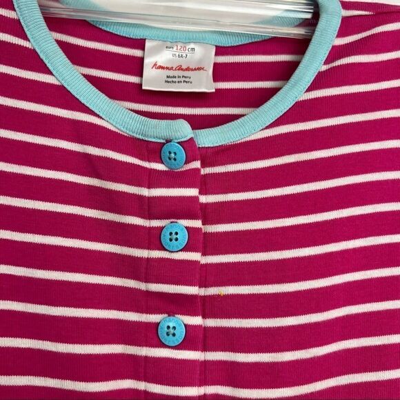 Hanna Andersson Pink and white short sleeve dress - Picture 5 of 9